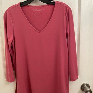 Susan Graver Modern Essentials Liquid Knit 3/4 Sleeve Tunic Pullover size XSP